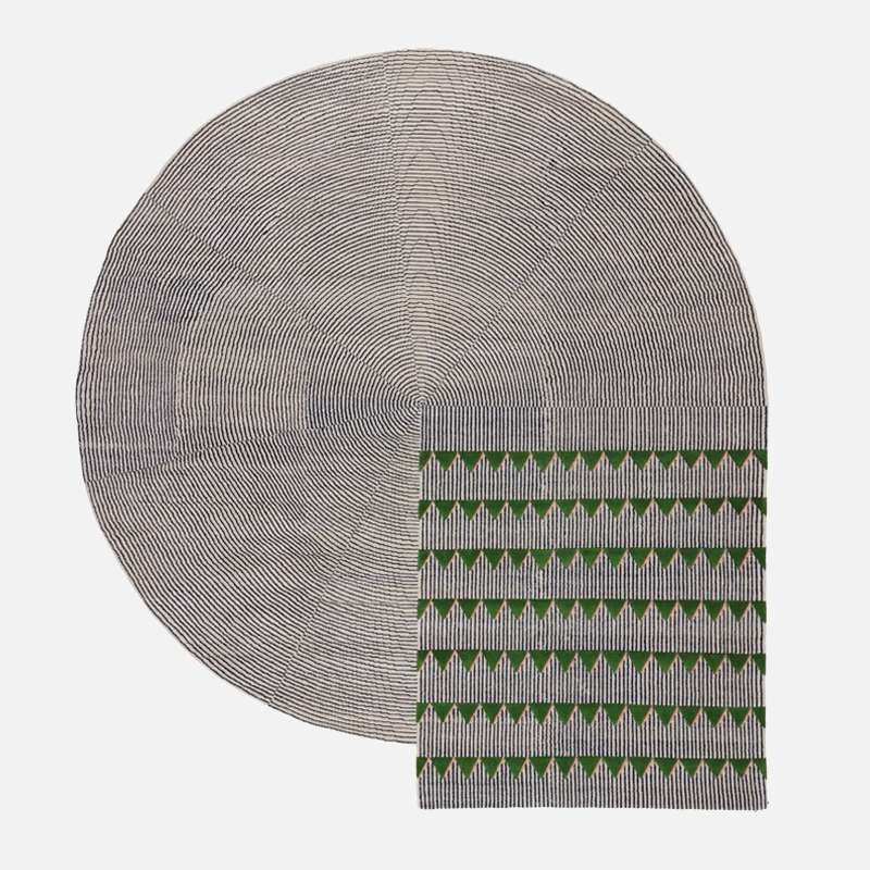 Plasterworks C Rug - Green and Pink
