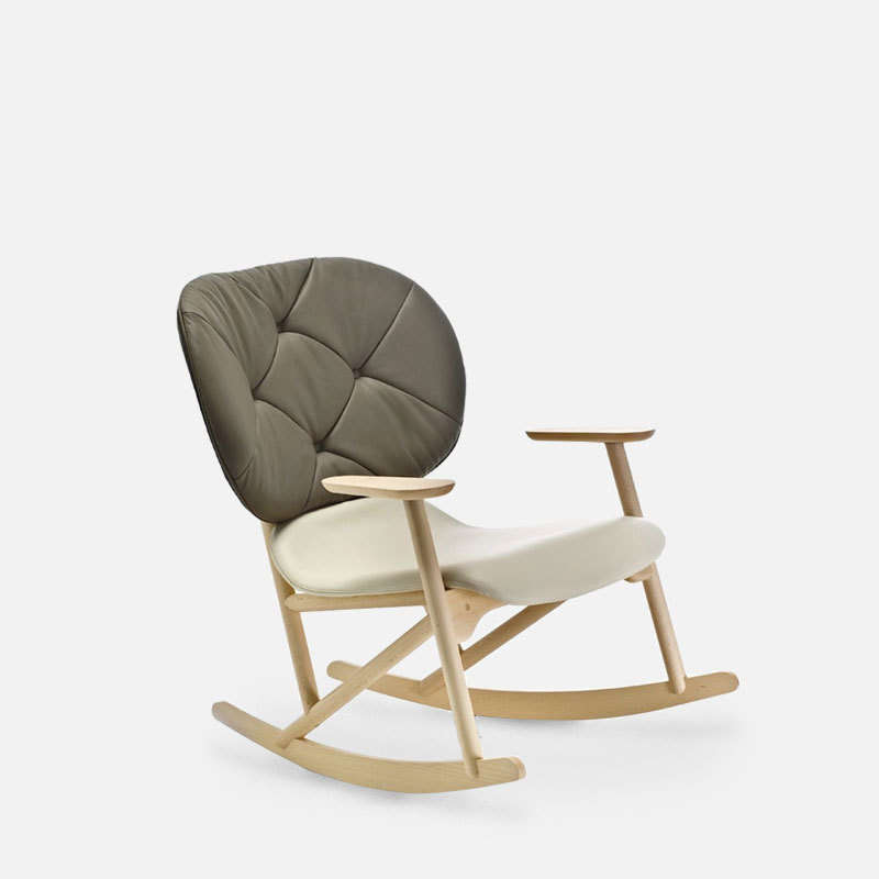 Klara Armchair Deep Button Upholstered Back Rocking Chair