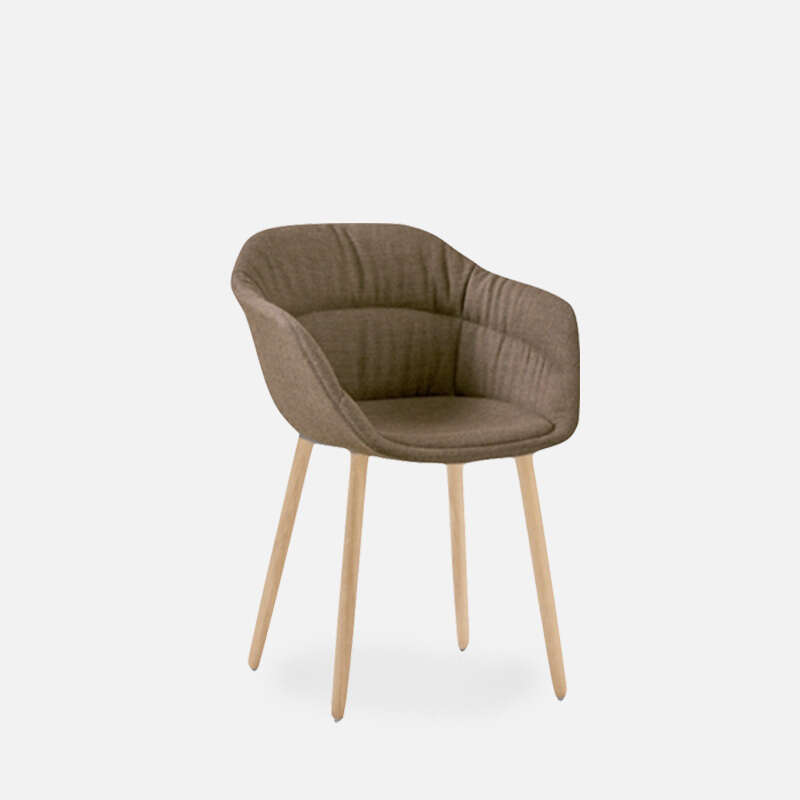 Taia Soft Upholstered 4 Leg Timber Chair