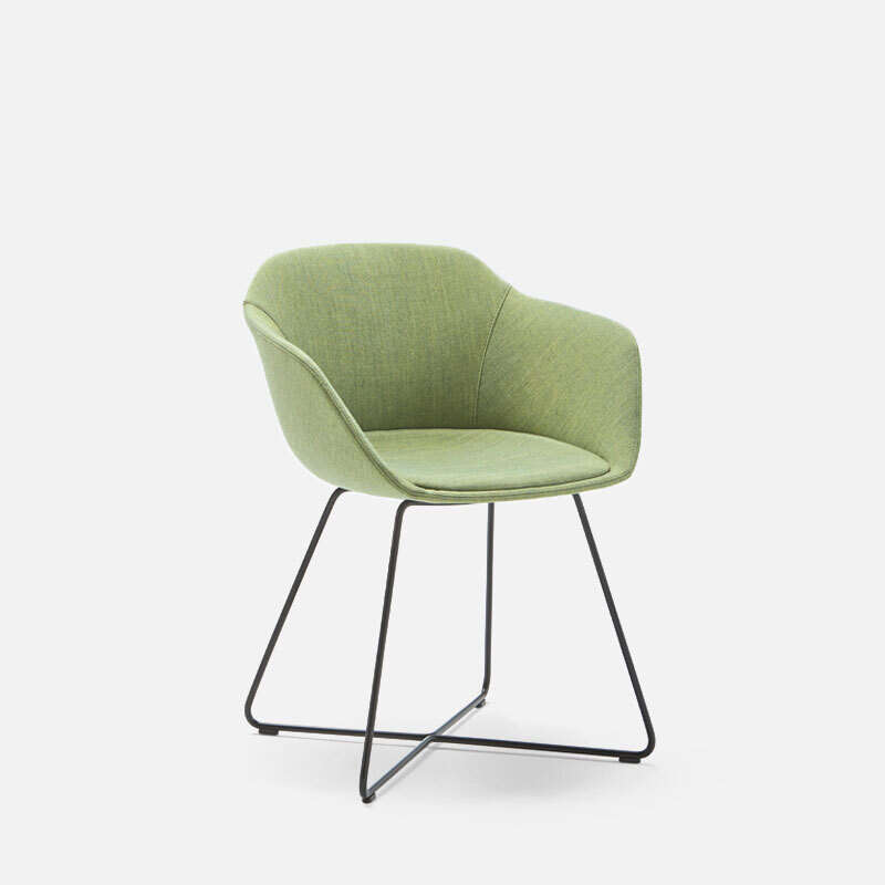 Taia Upholstered Cross Sled Chair