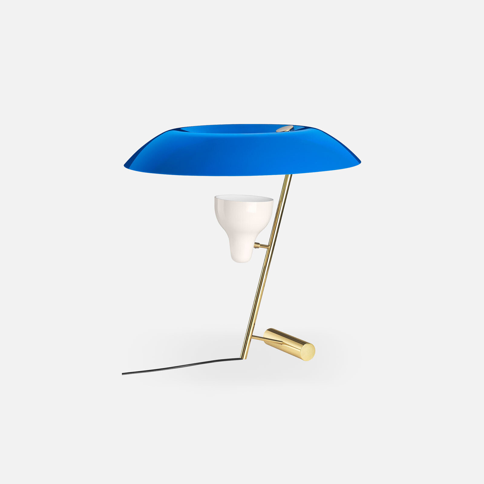 Model 548 Table Lamp Polished brass / blue diffuser